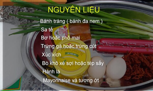 Nguyên liệu làm bánh tráng nướng tại nhà